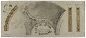 Schets voor de Galerie Lobau, Hôtel de Ville, Parijs: Sierproject voor een koepel door Victor Jean Pierre Maziès
