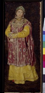 Jonge vrouw in traditionele Russische kleding