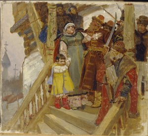 De arrestatie van Martha Boretskaya in Novgorod in 1478 door Victor Mikhailovich Vasnetsov