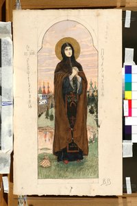 Portret van Euphrosyne van Polotsk (studie voor een fresco in de Sint-Vladimir kathedraal van Kiev)