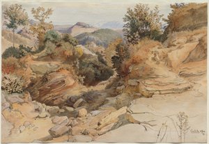 De Sabijnse heuvels en Rocca Santo Stefano, gezien vanaf Civitella