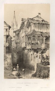 Pittoreske Architectuur of Monumenten van de 15e en 16e Eeuw: Kastelen van Frankrijk uit de 15e en 16e Eeuw: Pl. 10, Oude Huizen in Tulle (Corrèze)