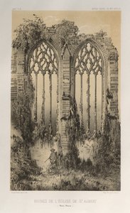 Ruïnes van de kerk van St. Aubert Haute-Marne, 1860 door Victor Petit