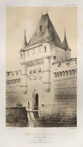 Porte Notre-Dame à Sens naar oude tekeningen Yonne, 1860