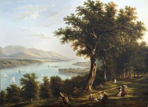 Uitzicht vanaf Hyde Park aan de Hudson River