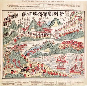 De aankomst van Franse troepen in de Baai van Haiphong in juni 1884