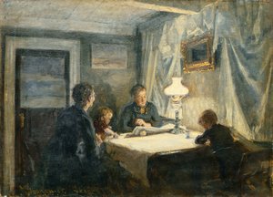 Avond in Skagen (De Familie van de Kunstenaar) door Viggo Johansen