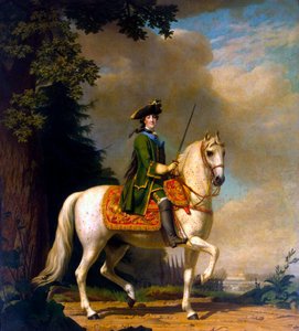 Ruiterportret van keizerin Catharina II, 1729-1796, na 1762 door Vigilius Erichsen