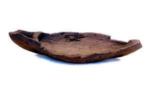 Viking houten speelgoed in de vorm van een schip (drakkar) gevonden nabij een Viking site in Groenland