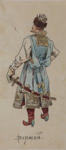 Kostuumontwerp voor de opera De Koopman Kalashnikov door A. Rubinstein, 1901 door Viktor Andreyevich Simov
