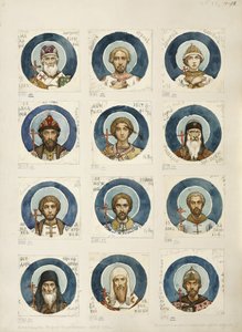 Medaillons met Russische heiligen Studie voor fresco