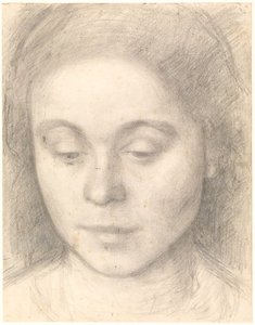 Portret van Ida, de vrouw van de kunstenaar door Vilhelm Hammershøi