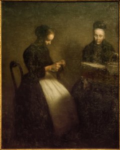 Avondinterieur door Vilhelm Hammershoi