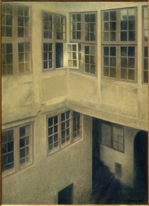 Binnenplaats. Strandgade 30 door Vilhelm Hammershoi
