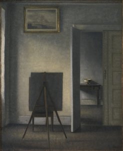 Interieur met de ezel van de kunstenaar