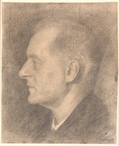 Portret van Alfred Bramsen, profiel enz. door Vilhelm Hammershøi