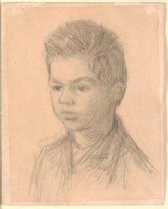 Portret van Svend Hammershøi, broer van de kunstenaar door Vilhelm Hammershøi