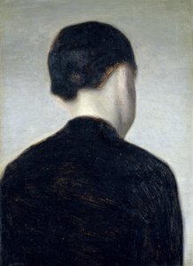 Zittend figuur, gezien van achteren (Anna Hammershoi) (1884)
