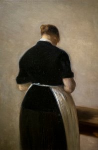 Studie van een staande vrouw, rugaanzicht