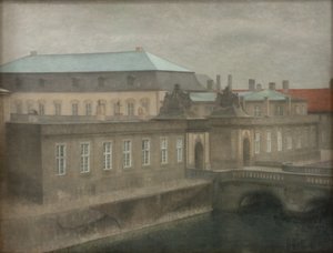 Uitzicht op Christiansborg Paleis. Late herfst