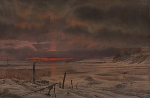 Een winteravond bij een Deense fjord door Vilhelm Kyhn