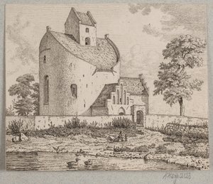 Kerk van Bjernede door Vilhelm Kyhn