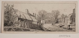 Straatbeeld in Frederiksværk door Vilhelm Kyhn