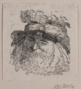Hoofd van een man met bontmuts door Vilhelm Kyhn