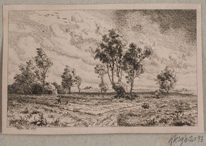 Landschap in onrustig weer