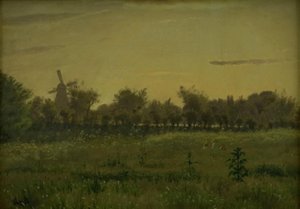 De weide bij het huis van de kunstenaar aan de Farimagsvej buiten Kopenhagen door Vilhelm Kyhn