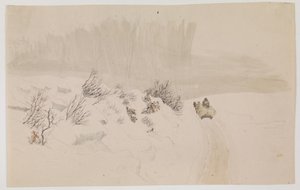 Winterlandschap met slee