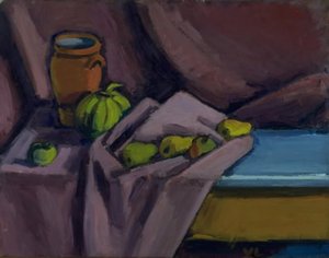 Stilleven met een kruik en fruit door Vilhelm Lundstrøm