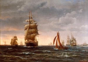 Schepen op ruwe zee