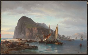 Scheepvaart bij Gibraltar door Vilhelm Melbye