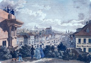 Paardenmarkt op het Wenceslasplein, Praag, 1835