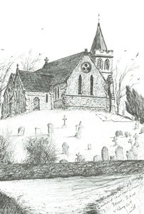 Kerk van St Mary the Virgin, Brook, I.O.W. door Vincent Alexander Booth