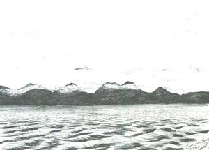 Jura scène vanaf veerboot, 2005 door Vincent Alexander Booth