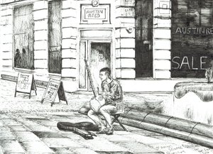 Muzikant St. Anns Square, 2016 door Vincent Alexander Booth