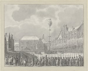 Afschaffing van het Stadhouderschap op de Grote Markt te Haarlem, 1795 door Vincent Jansz. van der Vinne