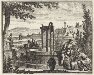 Vrouwen bij een waterput door Vincent Laurensz. van der Vinne (II)