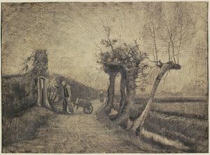 Weg achter de pastorie tuin in Nuenen door Vincent van Gogh (signed by artist)