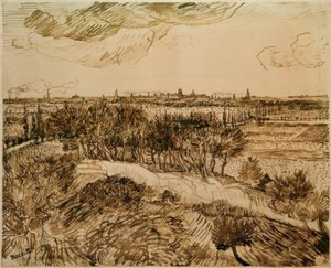 Uitzicht op Arles vanaf Montmajour