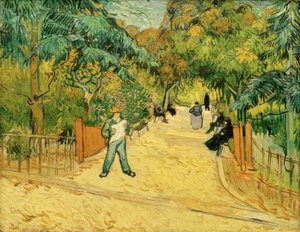 Ingang van het park in Arles met wandelaars door Vincent van Gogh