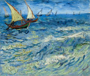 Vissersboten bij Saintes-Maries / Zeegezicht bij Saintes-Maries