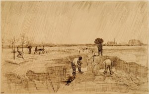 Begraafplaats in de regen