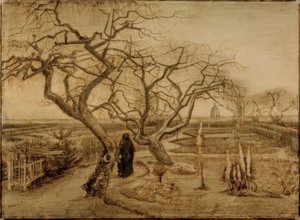 Tuin in de winter door Vincent van Gogh