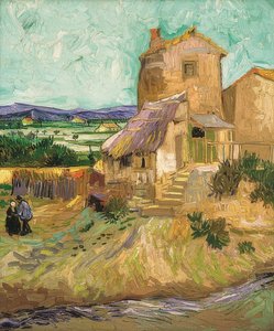 Het huis van La Crau (De oude molen) door Vincent van Gogh
