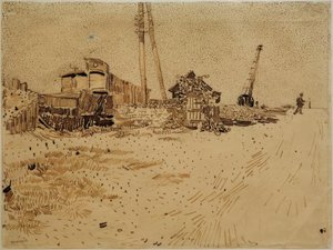 Spoorterrein door Vincent van Gogh