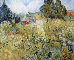 Mademoiselle Gachet in haar tuin in Auvers sur Oise door Vincent van Gogh