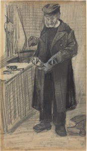 Man die een Laars Poetst door Vincent van Gogh